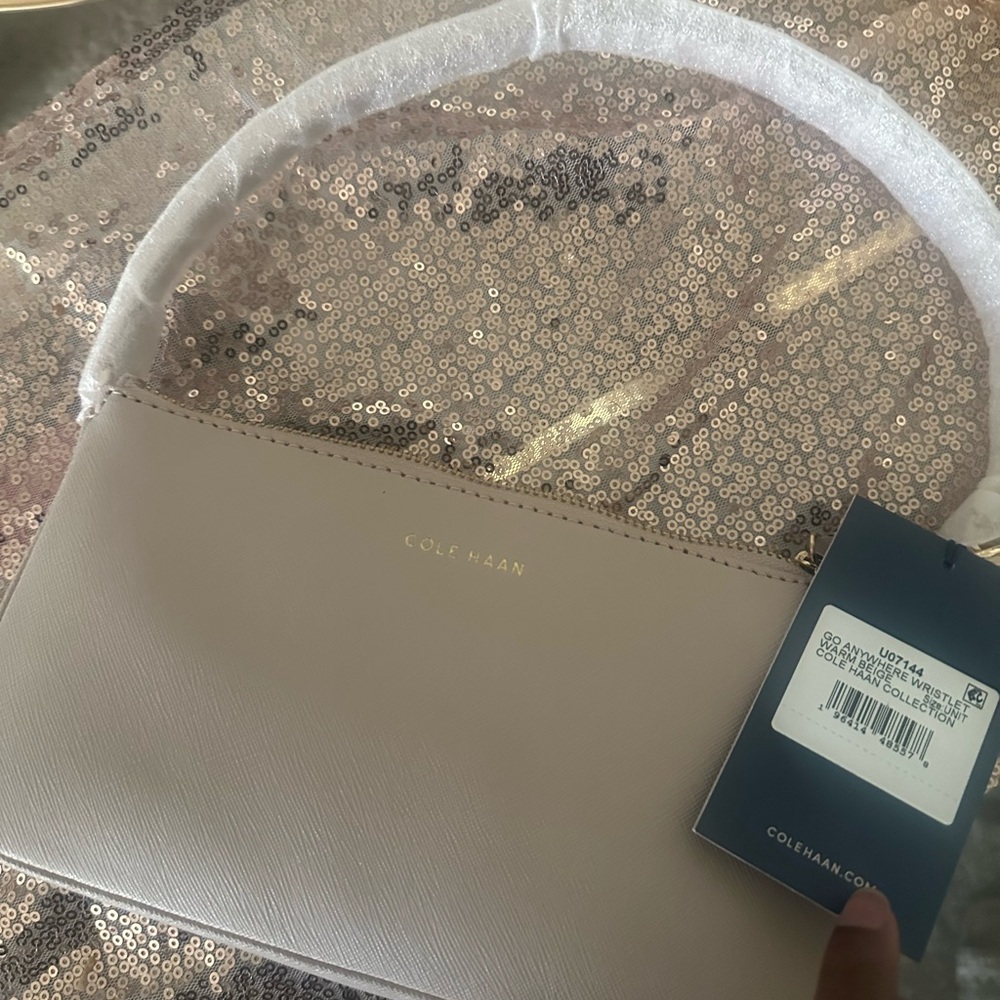 Cole Haan Cream Shoulder Bag Minimalist Design